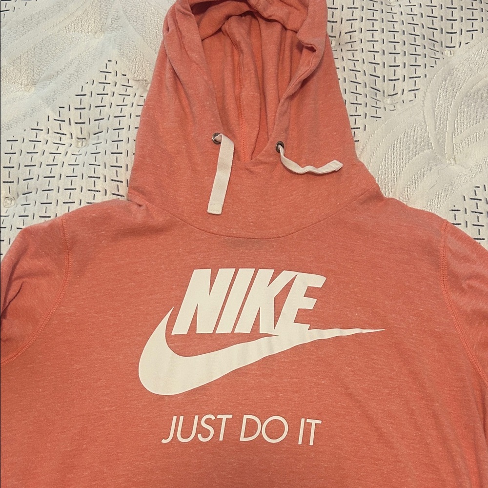 Nike Coral Hoodie with Slogan